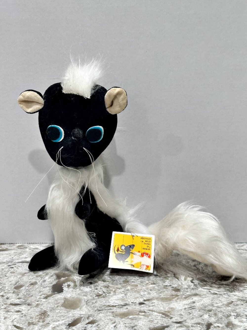Vintage KAMAR 1969 Skunk Jasmine Velvet Stuffed Animal with Tag Made In Japan